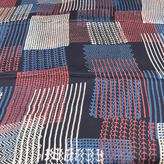 Black & Maroon Geometric Modal Satin Ajrak Print