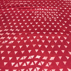 Maroonish Red Geometric Modal Satin Ajrak Print