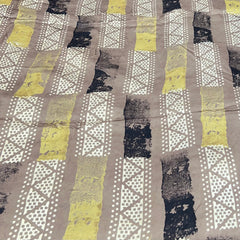 Light Brown Geometric Modal Satin Ajrak Print