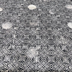 Black Floral Modal Satin Ajrak Print