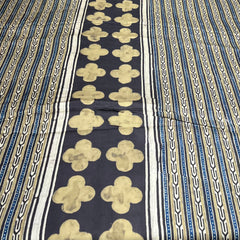 Light Coffee Brown Geometric Panel Modal Satin Ajrak Print