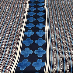 Black Geometric Panel Modal Satin Ajrak Print