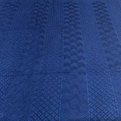 Navy Blue Geometric Slub Silk Embroidery