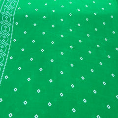 Green Bandhani Crepe Printed