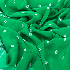 Green Bandhani Crepe Printed
