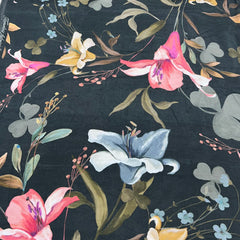 Black Lily Floral Muslin Print
