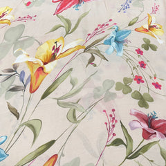 Beige Lily Floral Muslin Print