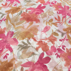 Off White Abstract Floral Organza Print