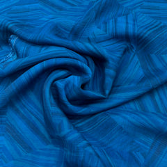 Cobalt Blue Geometric Organza Print