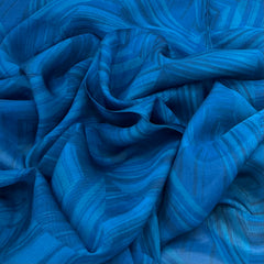 Cobalt Blue Geometric Organza Print