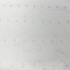 White Geometric Cut Dana Slub Silk Embroidery