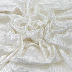 White Lucknowi Slub Slik Embroidery