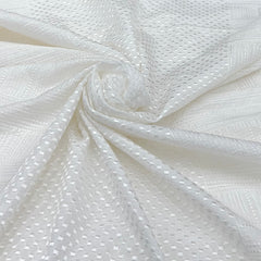 White Threadwork Slub Slik Embroidery