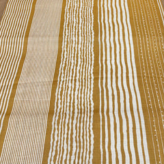 Mustard Yellow Stripe Pure Tussar Print