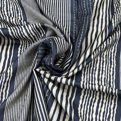 Black Stripe Pure Tussar Print