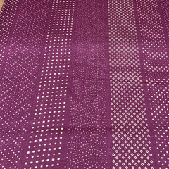 Wine Sashiko Stripe Pure Tussar Print