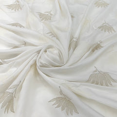 White Lotus Slub Silk Thread Embroidery