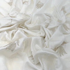 White Lotus Slub Silk Thread Embroidery