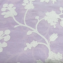 Lavender Applique Floral Jal Chanderi Embroidery