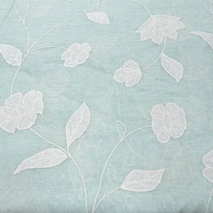 Mint Green Applique Floral Mul Chanderi Embroidery