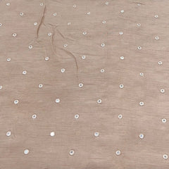 Natural Beige Mirrorwork Slub Silk Embroidery