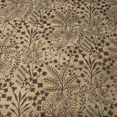 Mouse Grey Brown Floral Jal Thread Slub Silk Embroidery