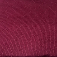 Deep Maroon Geometric Thread Slub Satin Embroidery