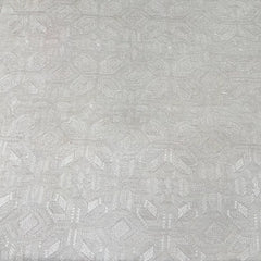 Light Beige Floral Thread Slub Satin Embroidery