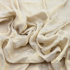 Gold Striped Pure Georgette Crush Tissue