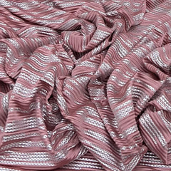 Onion Pink Silver Dotted Pleated Satin Foil