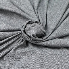 Dark Grey White Chevron Knitted Tweed Jacquard
