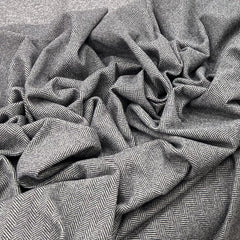 Mouse Grey White Chevron Knitted Tweed Jacquard