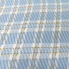 Blue White Checks Acrylic Yarn Woven Tweed