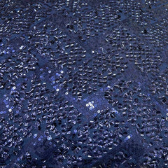 Navy Blue Heavy Sequins Net Embroidery