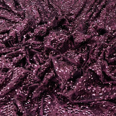 Wine Heavy Sequins Net Embroidery