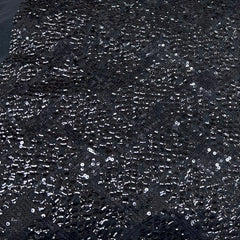Black Heavy Sequins Net Embroidery