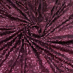 Maroon Heavy Sequins Net Embroidery