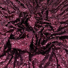 Maroon Heavy Sequins Net Embroidery