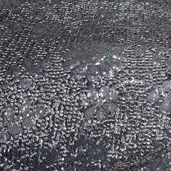 Grey Heavy Sequins Net Embroidery