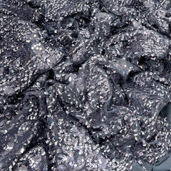 Grey Heavy Sequins Net Embroidery