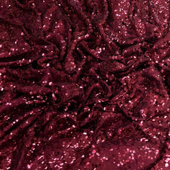 Maroon Red Heavy Sequins Net Embroidery