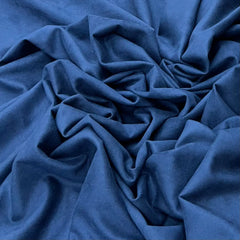 Blue Plain Knitted Suede