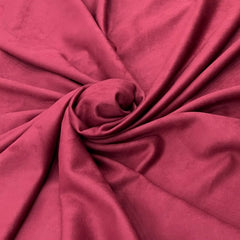 Maroon Plain Knitted Suede