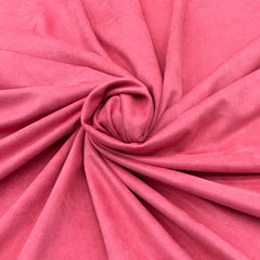 Carrot Pink Plain Knitted Suede