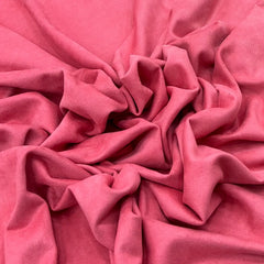 Carrot Pink Plain Knitted Suede
