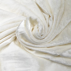 Off White Plain Viscose Velvet