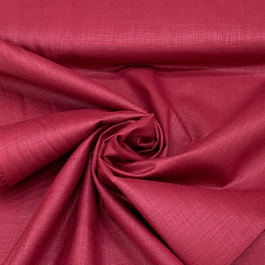 Dark Maroon Cotton Plain Cotton Matka Fabric