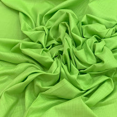 Parrot Green Plain Cotton Matka Fabric