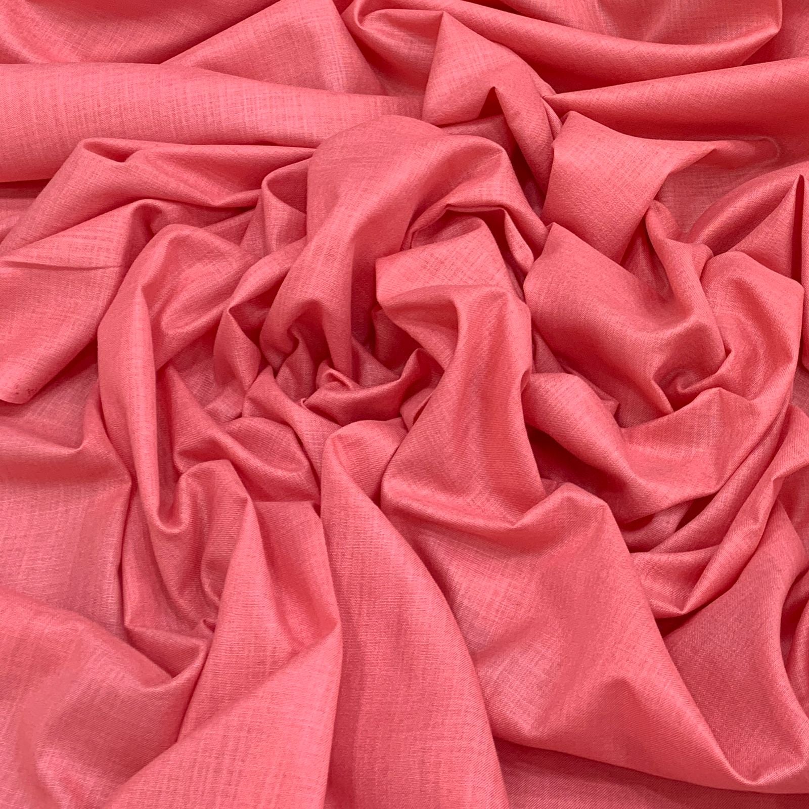 Peach Plain Cotton Matka Fabric