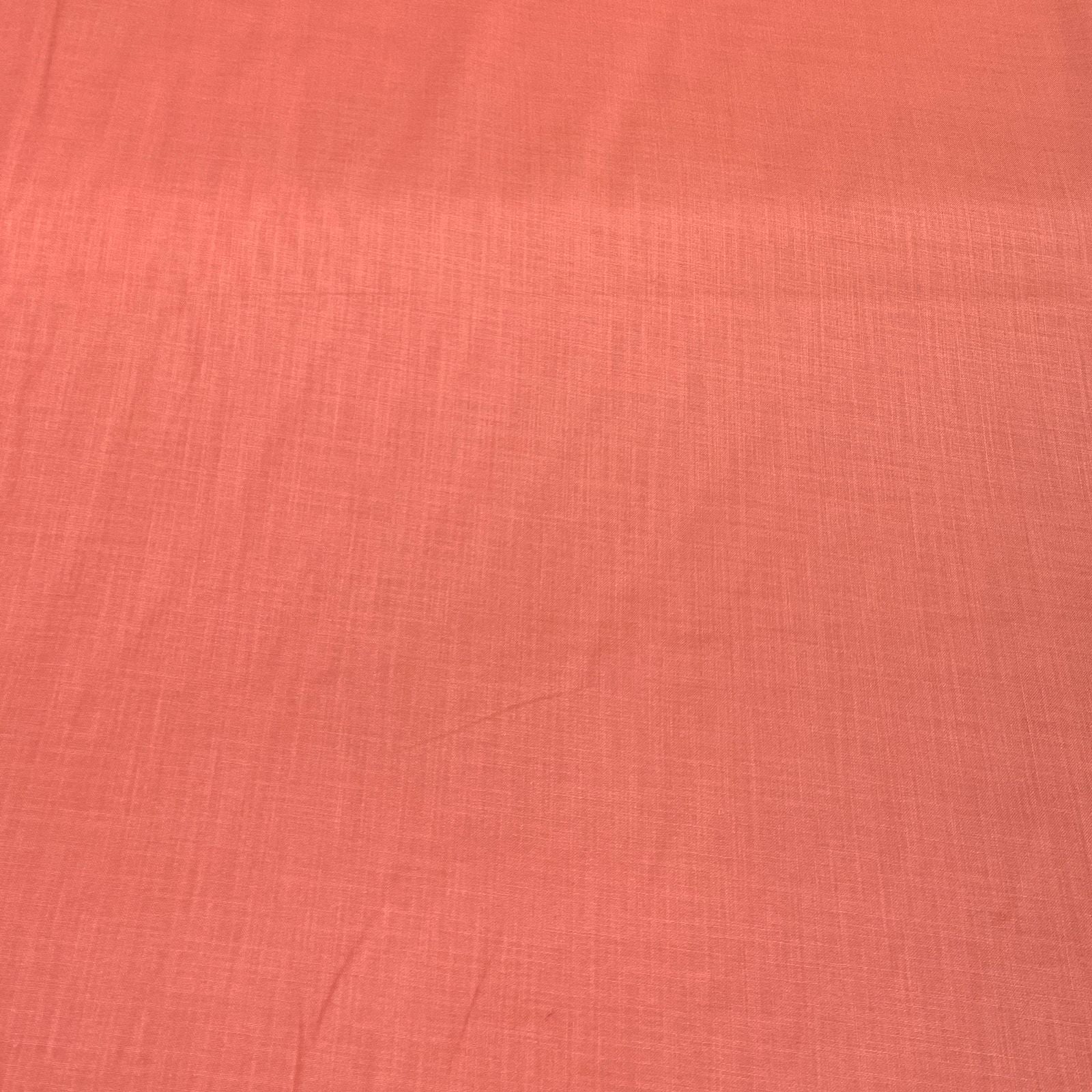 Coral Peach Plain Cotton Matka Fabric